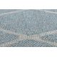 Koberec HOUSE SISAL 40345 Mřížka, ploché tkaní, vlněný efekt šedá / modrý