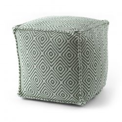 Puff KVADRAT 50 x 50 x 50 cm Boho 21844 fotstöd, för sittande kräm / grön