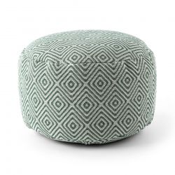 Pouffe ЦИЛИНДЪР 50 x 50 x 50 cm Boho 21844 подложка за крака, за седнал крем / зелен