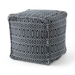 Pouffe SQUARE 50 x 50 x 50 cm Boho 22075 footrest, for sitting black / light grey