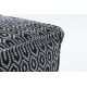 Puff carré 50 x 50 x 50 cm Pouf Boho 22075 repose-pieds, siège en laine noir / gris clair