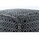 Puff Quadrato 50 x 50 x 50 cm Pouf Boho 22075 poggiapiedi, sedile di lana nero / grigio chiaro