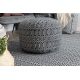 Pouffe CYLINDER 50 x 50 x 50 cm Boho 22075 footrest, for sitting black / light grey