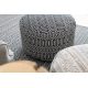 Puff CILINDRO 50 x 50 x 50 cm Pouf Boho 22075 poggiapiedi, sedile di lana nero / grigio chiaro