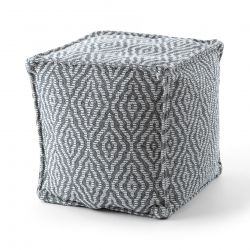 Pouf KVADRAT 50 x 50 x 50 cm puf Boho 22084 oslonac za noge, za sjedenje antracit / krem