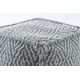 Puff Quadrato 50 x 50 x 50 cm Pouf Boho 22084 poggiapiedi, sedile di lana antracite / crema