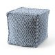 Puff QUADRAT pouffe 50 x 50 x 50 cm pouffe Boho 22084 Podstavek za noge, sedeti temno modra / krem