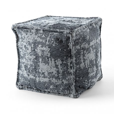 Pouffe SQUARE 50 x 50 x 50 cm Boho 2809 footrest, for sitting light grey / anthracite