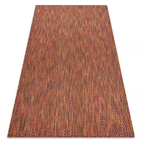Moderní FISY koberec SISAL 20774 Čtverce, melanž červený