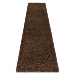 Tapis, le tapis de couloir SOFFI shaggy 5cm marron - pour la cuisine, l'antichambre, le couloir