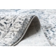 Tapete moderno REBEC franjas 51122A - dois níveis de lã cinza creme / azul escuro 