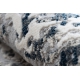 Moderní koberec REBEC 51122A střapce, dvě vrstvy rouna, recyklovatelná bavlna bavlna, krémový, tmavě modrý