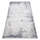 Modern Teppich REBEC Franse 51172A - zwei Ebenen aus Vlies creme / dunkelblau 