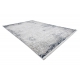 Tapete moderno REBEC franjas 51172A - dois níveis de lã cinza creme / azul escuro 