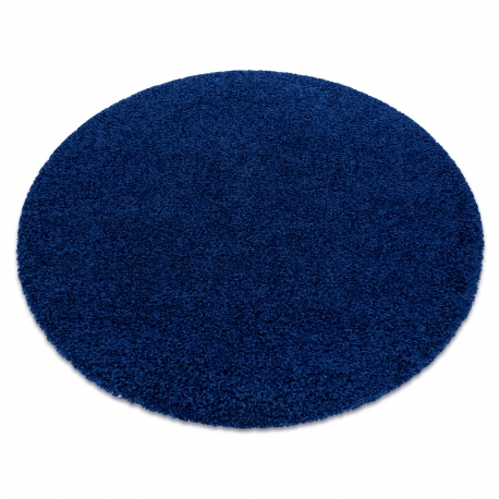 Tapis SOFFI Cercle shaggy 5cm bleu foncé