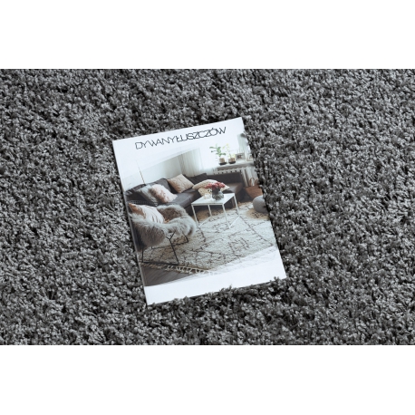 Kulatý koberec SOFFI shaggy 5cm šedá kruh 160 cm