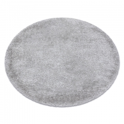 Carpet FLUFFY circle shaggy silver