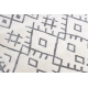 сучасний килим REBEC бахромою 51136A - два рівні флісу крем