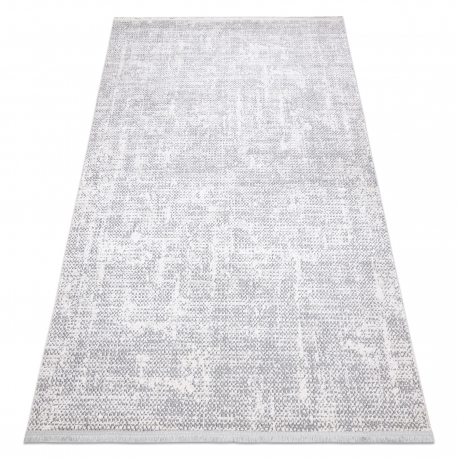 сучасний килим REBEC бахромою 51195A - два рівні флісу крем