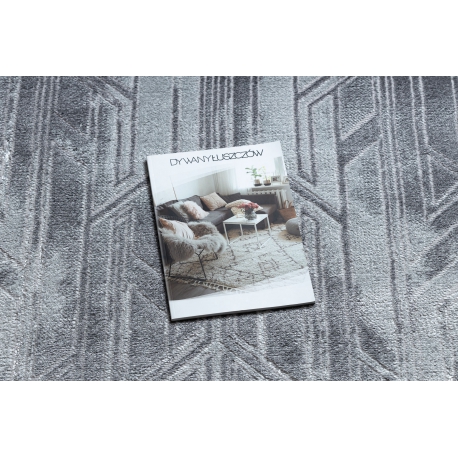 Moderní MEFE koberec B402 - Strukturální,  dvě úrovně  rouna tmavo-šedý 180x270 cm