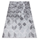 Moderní MEFE koberec B400 vzor kostka, geometrický 3D - Strukturální, dvě úrovně rouna tmavo-šedý