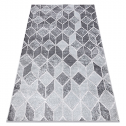 сучасний MEFE килим B400 Куб, Геометричні 3D - Structural два рівні флісу темно-сірий