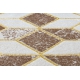 Moderní MEFE koberec B400 vzor kostka, geometrický 3D - Strukturální, dvě úrovně rouna tmavě-béžový