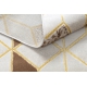 Moderní MEFE koberec B400 vzor kostka, geometrický 3D - Strukturální, dvě úrovně rouna krém / béžový