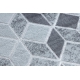 Moderní MEFE koberec B400 vzor kostka, geometrický 3D - Strukturální, dvě úrovně rouna šedá