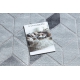 Moderný MEFE koberec B400 vzor kocka, geometrický 3D - Štrukturálny, dve vrstvy rúna sivá