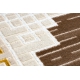 Moderní MEFE koberec 9096 vzor rámu, řecký klíč - Strukturální, dvě úrovně rouna béžový / hnědý