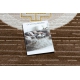 Moderný MEFE koberec 9096 vzor rámu, Grécky kľúč - Štrukturálny, dve vrstvy rúna béžová / hnedá