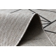 Alfombra de cuerda sisal FLOORLUX 20605 plateado / negro / beige Triángulos, Geométrico