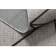Alfombra de cuerda sisal FLOORLUX 20605 plateado / negro / beige Triángulos, Geométrico