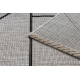 Килим шнуровий SIZAL FLOORLUX 20605 срібло / чорний / бежевий трикутники, Геометричні