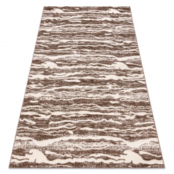 модерен MEFE килим 8761 Вълни - structural две нива на руно тъмно бежово