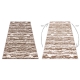 Moderní MEFE Vlny koberec 8761 - Strukturální, dvě úrovně rouna tmavě-béžový