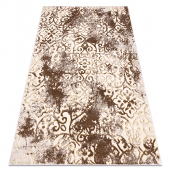 Moderní MEFE koberec 8724 Ornament vintage - Strukturální, dvě úrovně rouna béžový / zlato