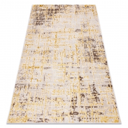 Moderní MEFE koberec 8722 Pásy vintage - Strukturální, dvě úrovně rouna béžový / zlato