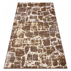 Modern MEFE carpet 6184 Paving brick - structural two levels of fleece dark beige
