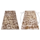 Moderný MEFE koberec 6184 Dlažba tehla - Štrukturálny, dve vrstvy rúna tmavo-béžová