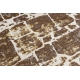 Kilimas MEFE Šiuolaikinis 6184 Grindinio akmenys plytos - Struktūrinis, dviejų sluoksnių vilna tamsiai, rudos spalvos 