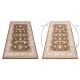 Tapete MEFE moderno 2312 Ornamento, quadro - Structural dois níveis de lã bege escuro