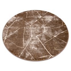 Modern MEFE Teppich Kreis 2783 Marmor - Strukturell zwei Ebenen aus Vlies dunkelbeige