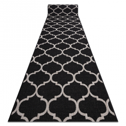Sizal futó szőnyeg FLOORLUX minta 20608 marokkói rácsos fekete / ezüst