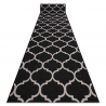 CHODNIK SIZAL FLOORLUX wzór 20608, koniczyna marokańska, trellis czarny / srebrny