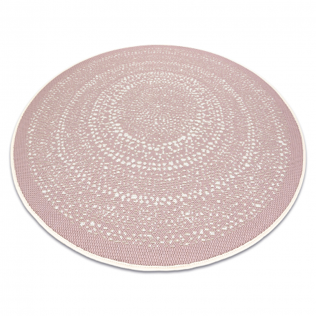 Carpet round FLAT 48834562 SISAL Dots blush pink