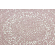 Okrúhly koberec FLAT 48834562 SISAL Bodky špinavo ružová