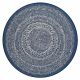 Kulatý koberec FLAT 48834591 SISAL Tečky modrý