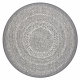 Kulatý koberec FLAT 48834637 SISAL Tečky šedá